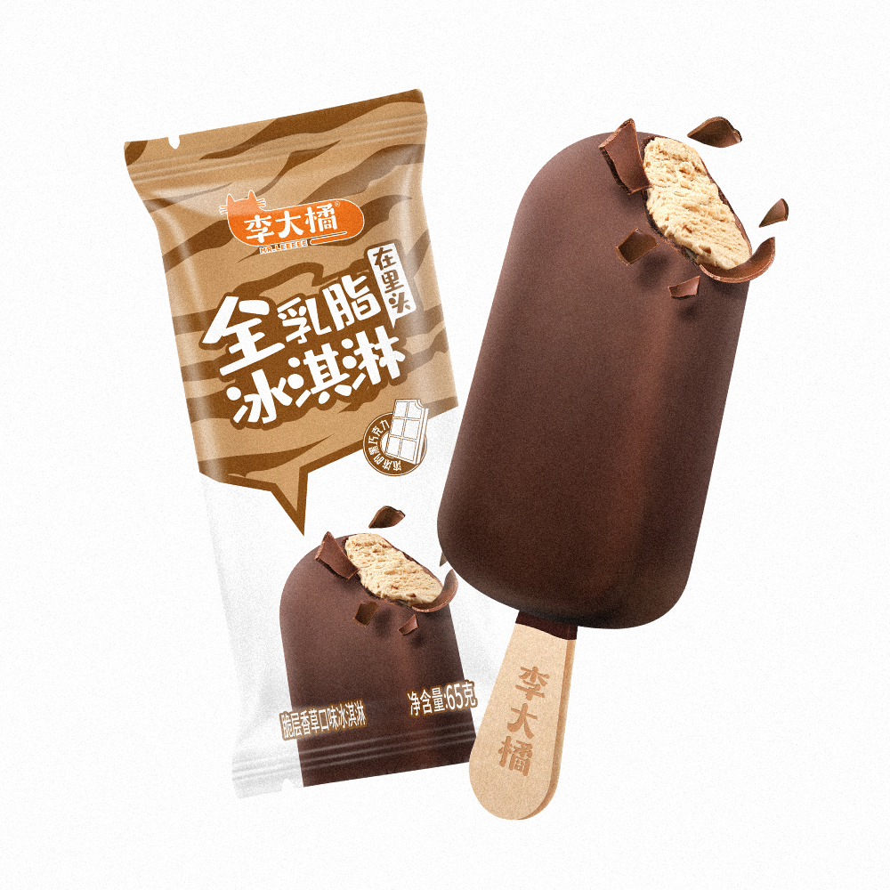 李大橘脆層香草口味冰淇淋